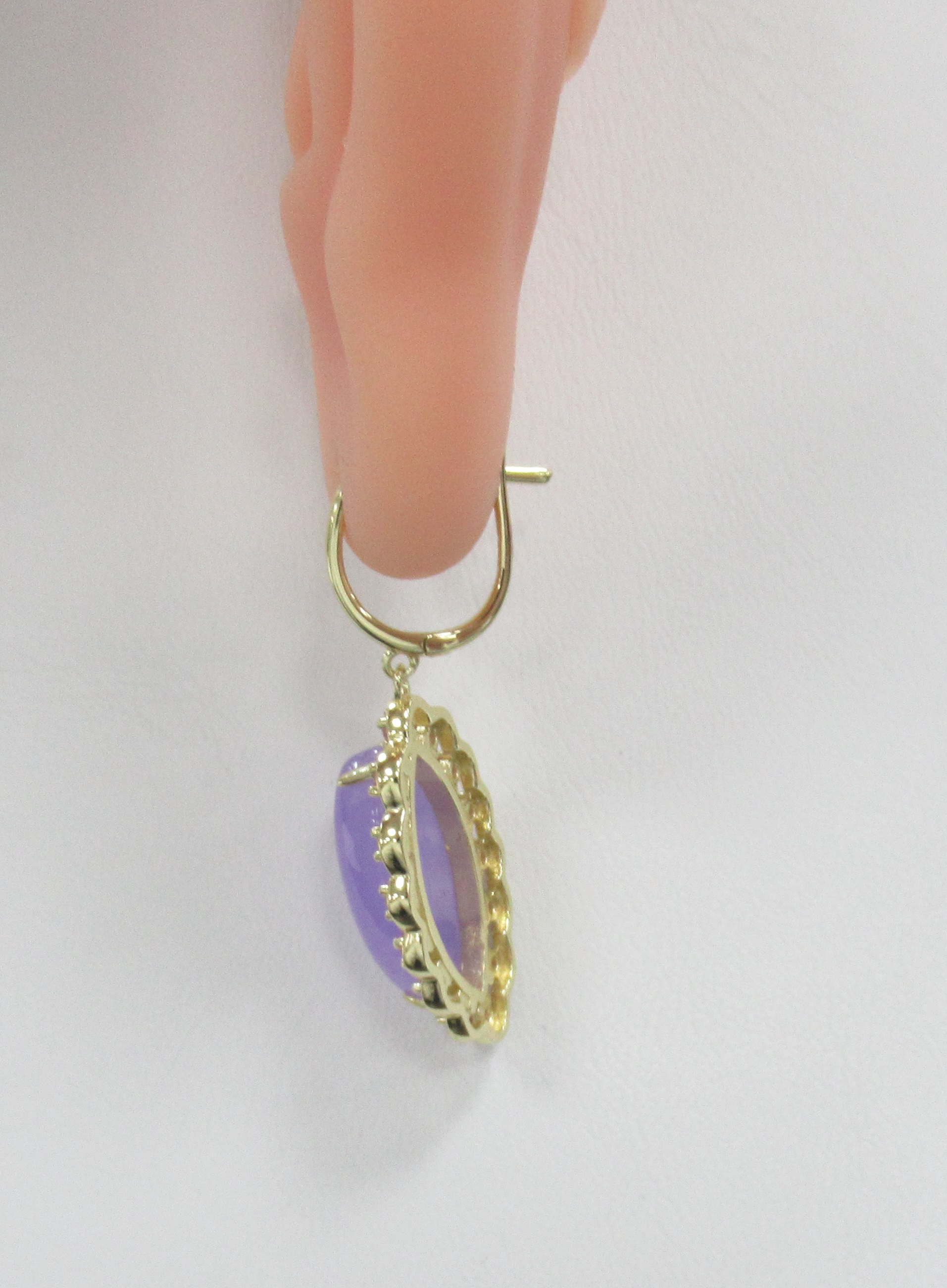 Серебряные серьги с лавандовыми жадеитами